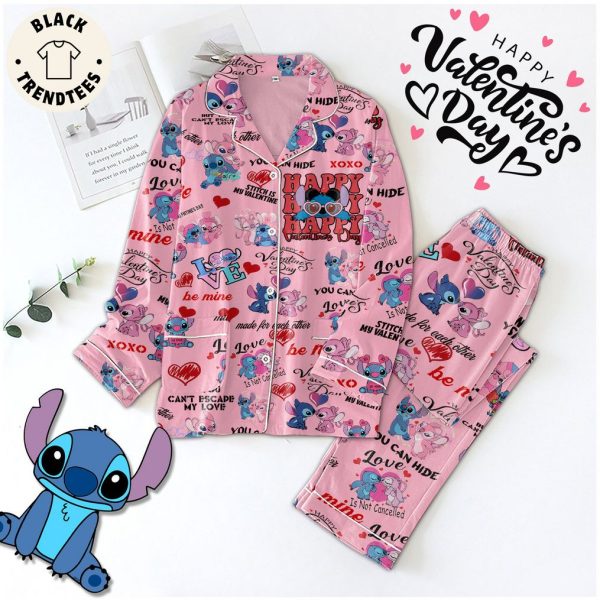 Happy Valentine Day Grinch Pink Design Pajamas Set