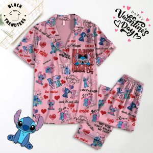 Happy Valentine Day Grinch Pink Design Pajamas Set