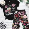 Happy Valentine Event Cupid Needs A Starbucks Pink Design Pajamas Set