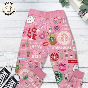 Happy Valentine Event Cupid Needs A Starbucks Pink Design Pajamas Set