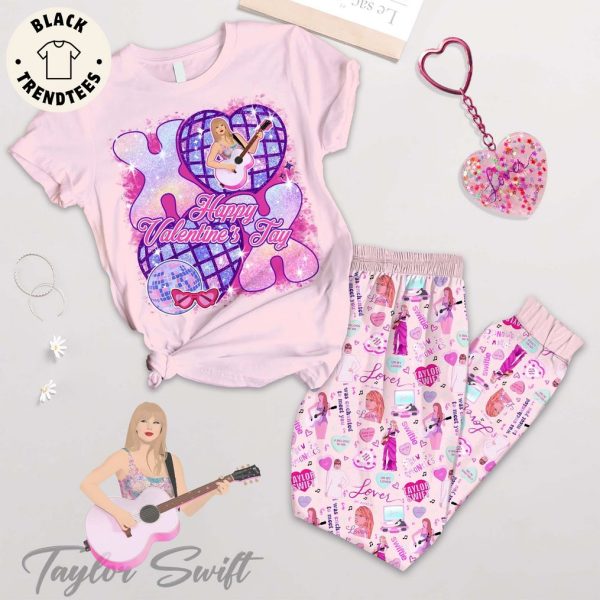 Happy Valentine’s Jay Pink Design Pajamas Set