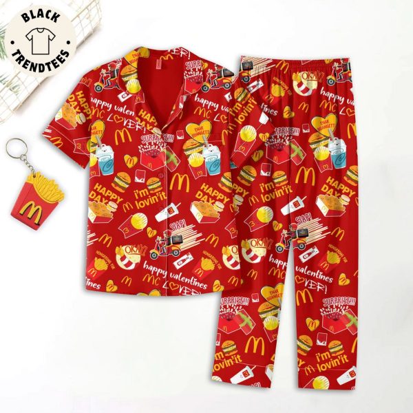 Happy Valentines Lover Surprise Red Design Pajamas Set