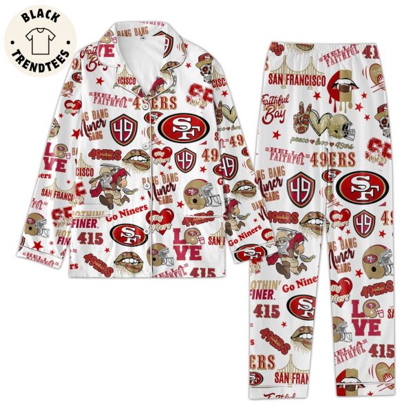 Hella Faithful 49ers Go Niners Red Design Pajamas Set