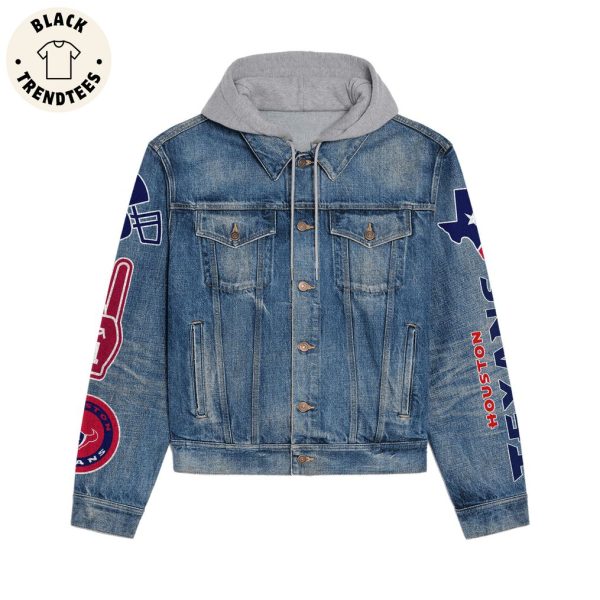 Houston Texans Is Calling And I Must Go Mascot Hooded Denim Jacket