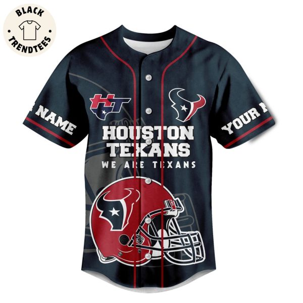 Houston Texans We Are Texans Black Skull Design Baseball Jersey