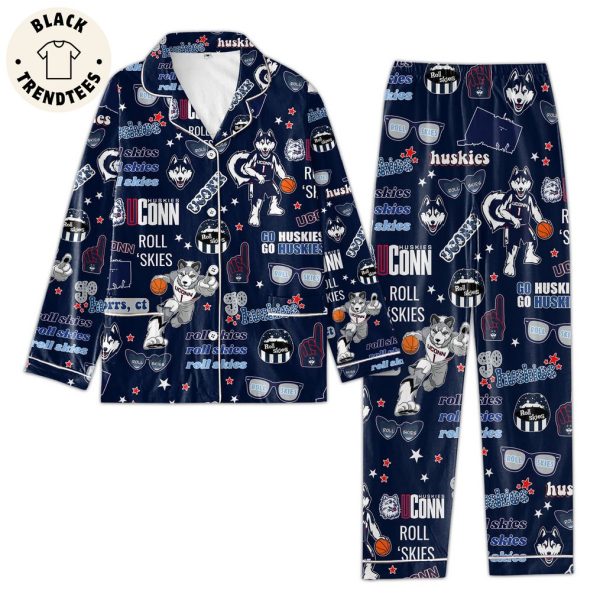 Huskies Conn Roll Skies Blue Design Pajamas Set