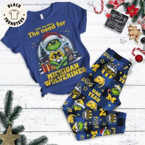 I Feel The Need Michigan Wolverines Blue Design Pajamas Set