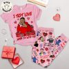 I’ll Be Loving You Forever Happy V-Day Blockheads Pink Design Pajamas Set