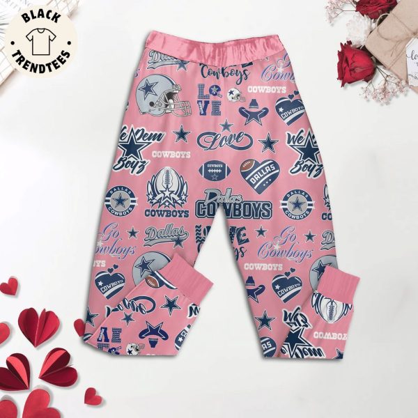 I Love My Cowboys Dallas Pink Design Pajamas Set