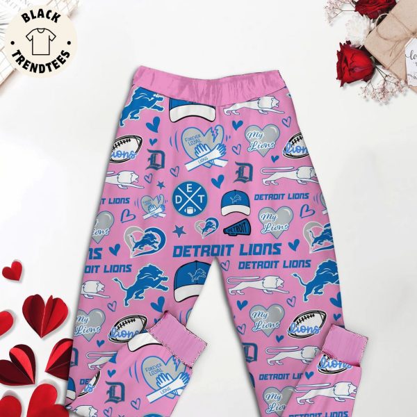 I Love My Lions Pink Design Pajamas Set