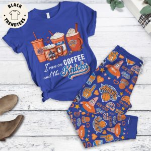 I Run On Coffee And The Knicks New York Blue Design Pajamas Set