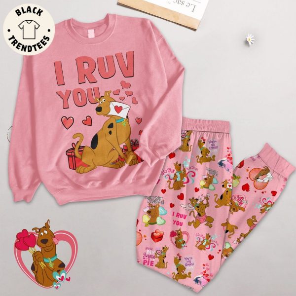 I Ruv You Sweet Pie Pink Design Pajamas Set