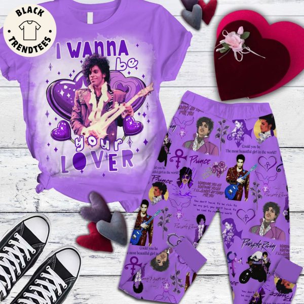 I Wanna Be Your Lover Purple Portrait Design Pajamas Set