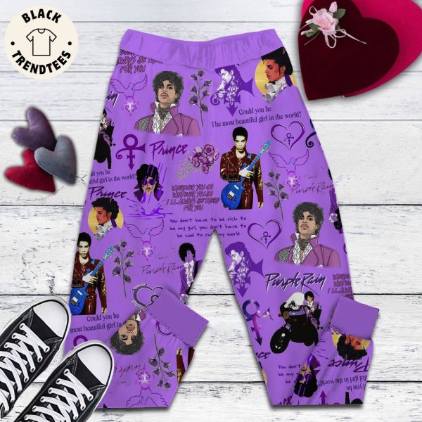 I Wanna Be Your Lover Purple Portrait Design Pajamas Set