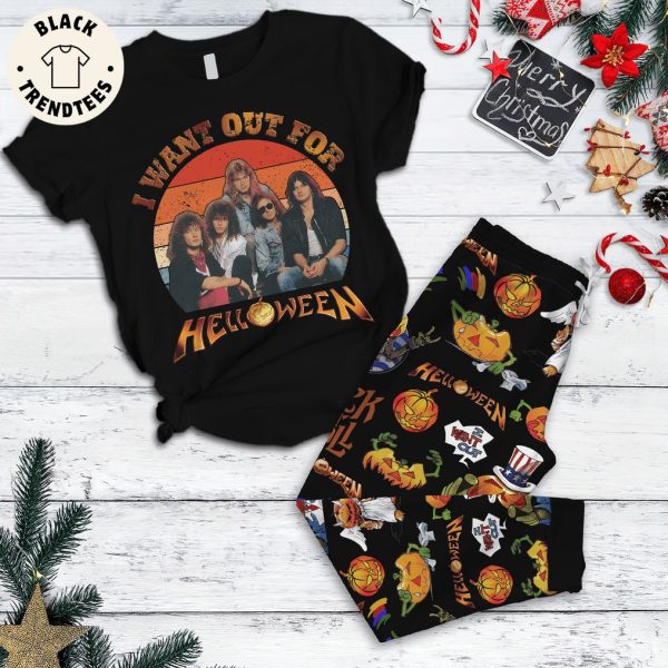 I Want Out For Helloween Black Design Pajamas Set