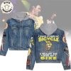 Ice Cube Portrait Design Hooded Denim Jacket