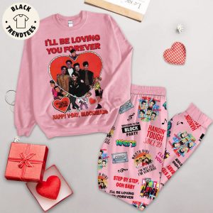 I’ll Be Loving You Forever Happy V-Day Blockheads Pink Design Pajamas Set