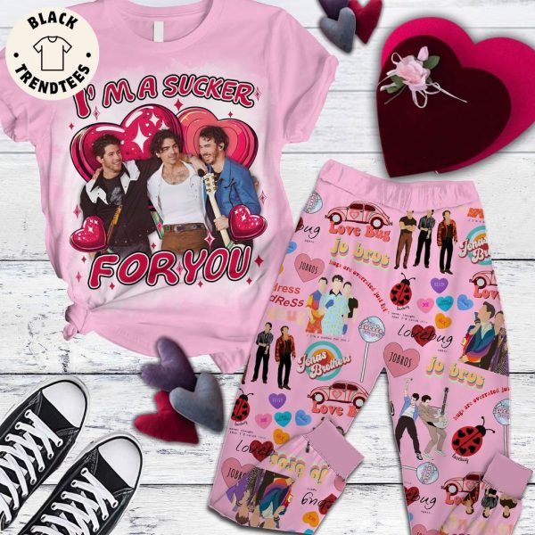 I’m A Sucker For You Portrait Pink Design Pajamas Set