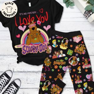 It’s No Mystery I Love You Scooby Doo Black Design Pajamas Set