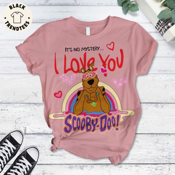 It’s No Mystery I Love You Scooby Doo Pink Design Pajamas Set