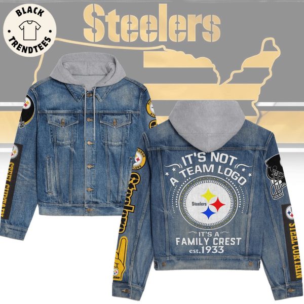 It’s Not A Team Logo Damily Crest EST 1933 Steelers Logo Design Hooded Denim Jacket