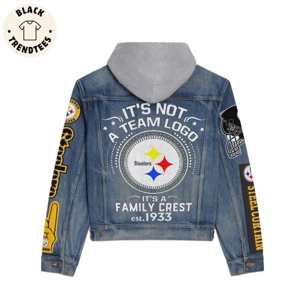 It’s Not A Team Logo Damily Crest EST 1933 Steelers Logo Design Hooded Denim Jacket