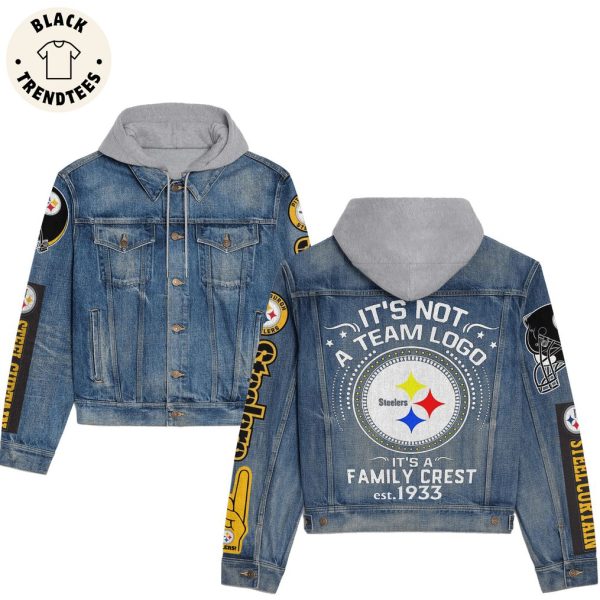 It’s Not A Team Logo Damily Crest EST 1933 Steelers Logo Design Hooded Denim Jacket