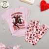 I’m Going To Spend Valentine’s Day With My True Love Pink Design Pajamas Set