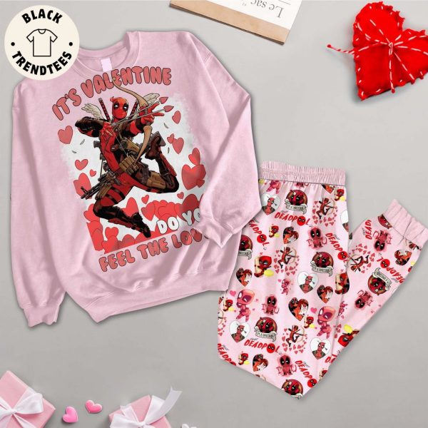 It’s Valentine Do You Feel The Love Pink Design Pajamas Set