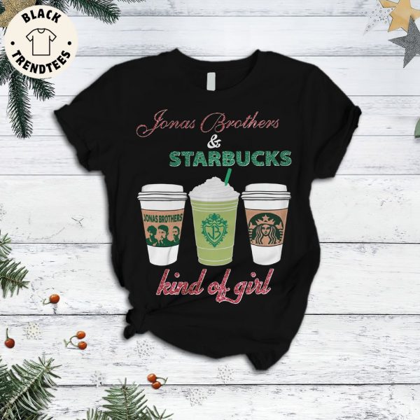 Jonas Brothers And Starbucks Kind Of Girl Black Design Pajamas Set