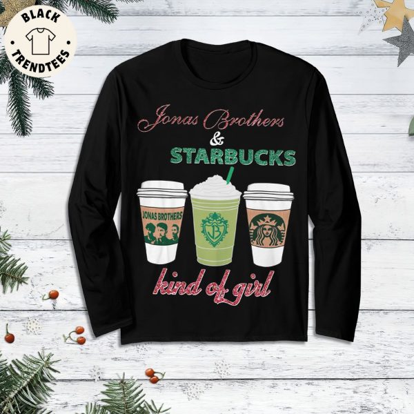 Jonas Brothers And Starbucks Kind Of Girl Black Design Pajamas Set