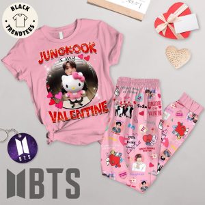 Jungkook Is My Valentine Pink Design Pajamas Set