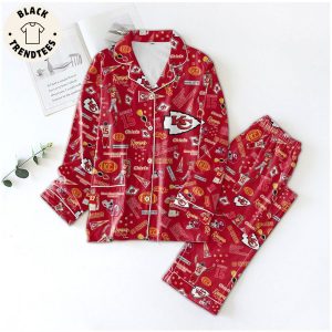Kansas City Rollin With Mahomies Red Design Pajamas Set