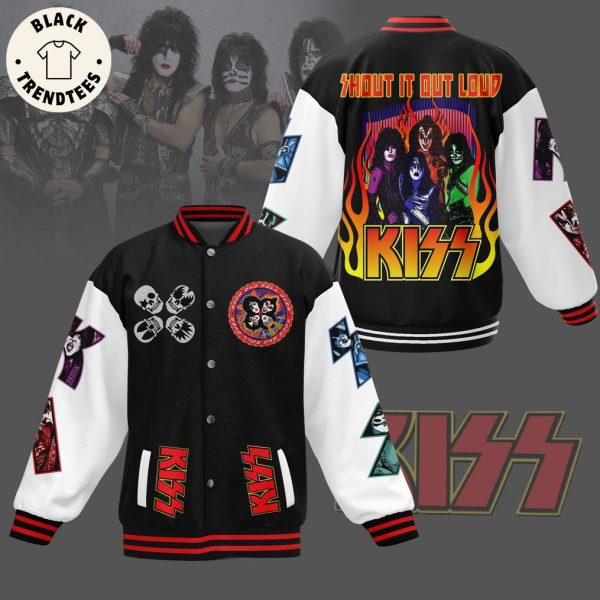 Kiss Shout It Out Loud Kiss Black Design Baseball Jacket