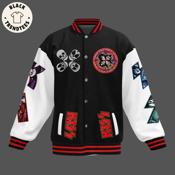 Kiss Shout It Out Loud Kiss Black Design Baseball Jacket