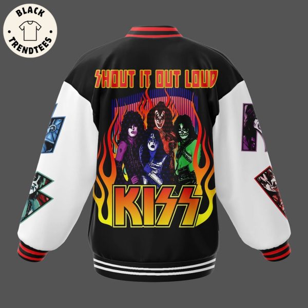 Kiss Shout It Out Loud Kiss Black Design Baseball Jacket