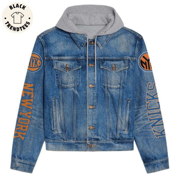 Knick Nation Bing Bong Blue Orange Sliver Hooded Denim Jacket