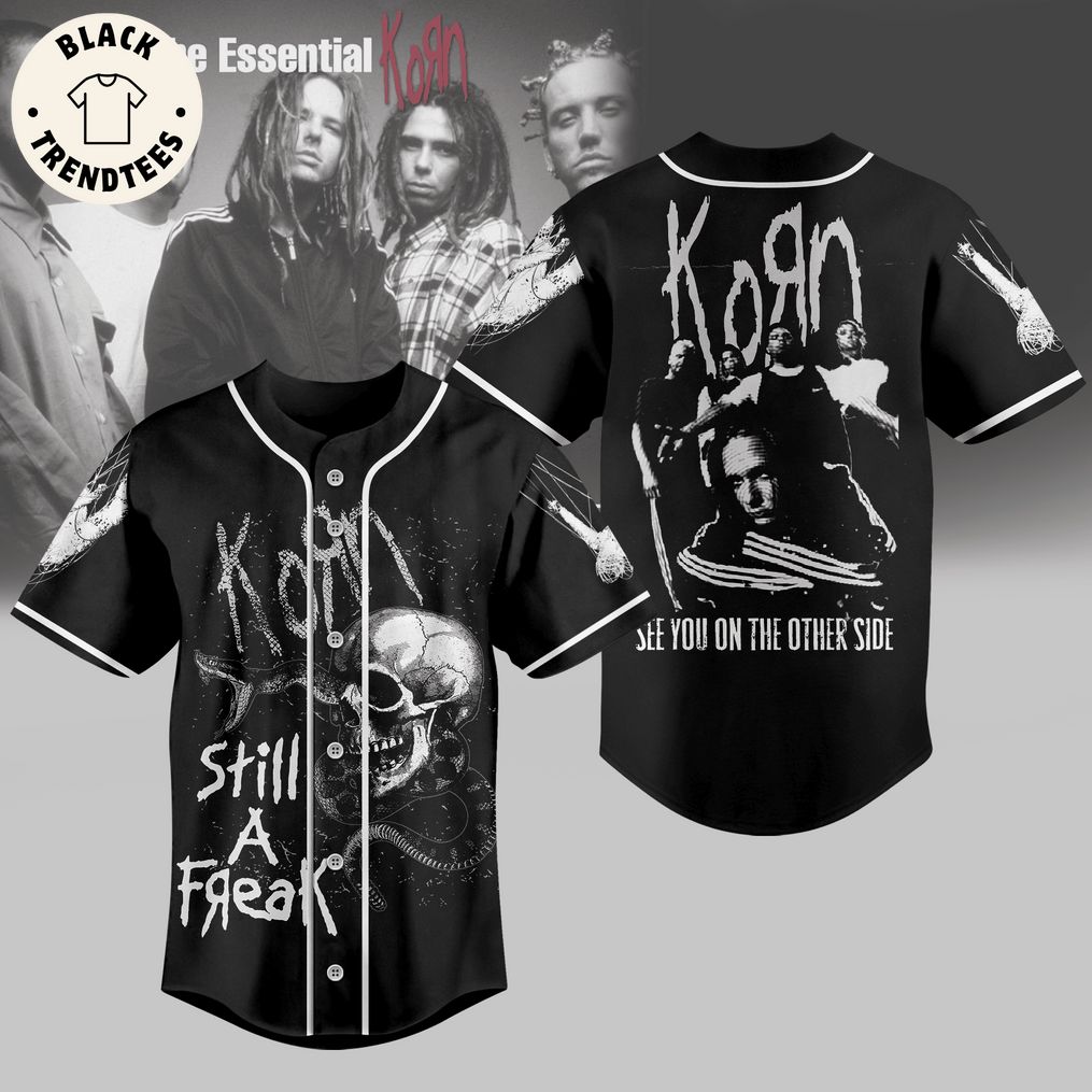 Korn Still A Freak Skull Black Design Baseball Jersey