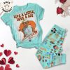 Love Me Sweet Never Let Me Go Black Design Pajamas Set