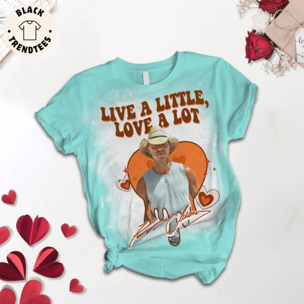 Live A Little Love A Lot Blue Design Pajamas Set