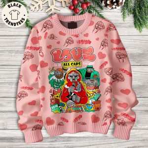 Love All Caps Pink Design 3D Sweater