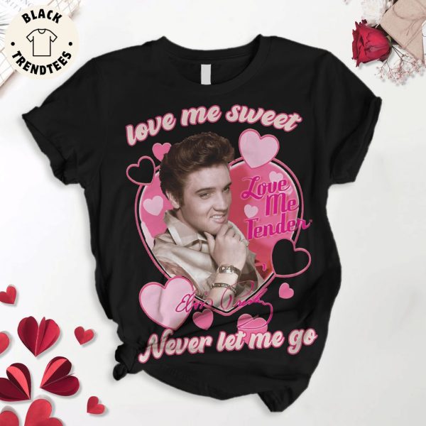 Love Me Sweet Never Let Me Go Black Design Pajamas Set