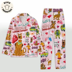 Love Scooby Doo Valentine Bouquet Pink Design Pajamas Set