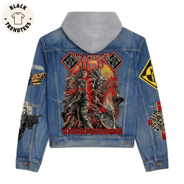 Machine Head Slaughter The Martour Logo Design Hooded Denim Jacket