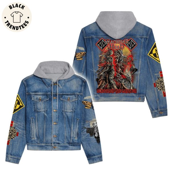 Machine Head Slaughter The Martour Logo Design Hooded Denim Jacket