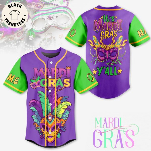 Mardi Gras Purple Design Baseball Jersey