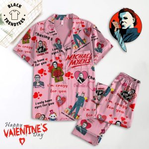 Michael Myers Happy Valentine’s Day Pink Design Pajamas Set