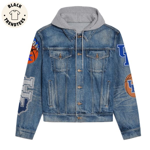 Michigan Mascot Go Big Blue Hooded Denim Jacket