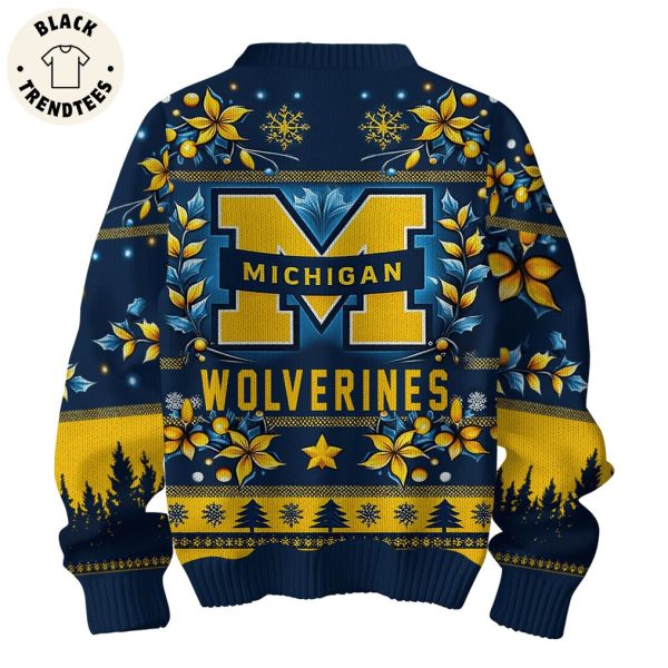 Michigan Wolverines Blue Design 3D Sweater