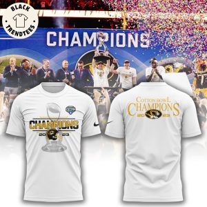 Mizzou Football Champions 2023 Cotton Bowl White Nike Logo Design 3D T-Shirt